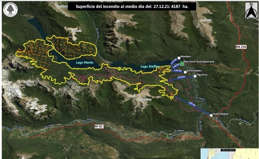 mapa del incnedio