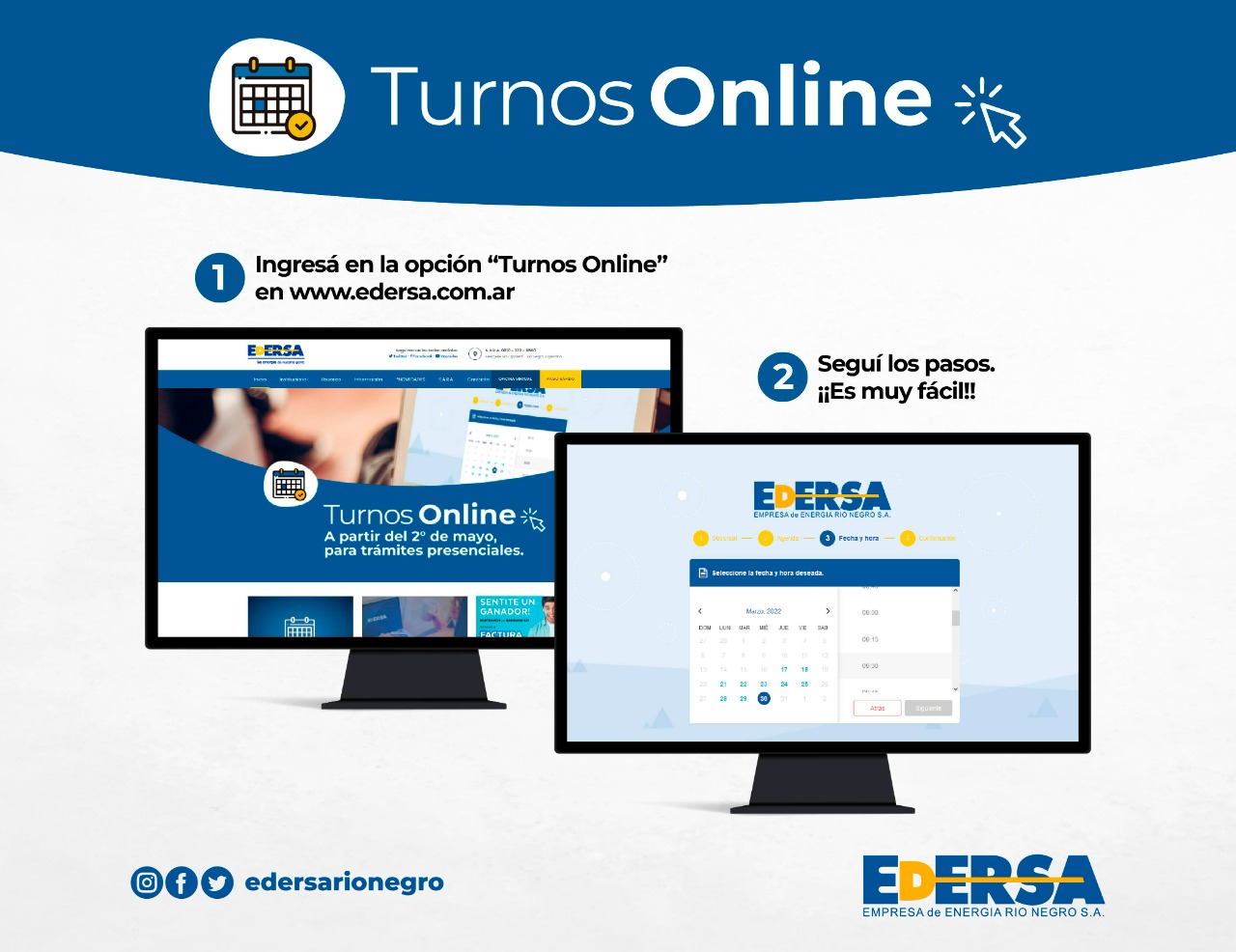 EdERSA: Desde el 2 de mayo para realizar trámites habrá que sacar turno On Line