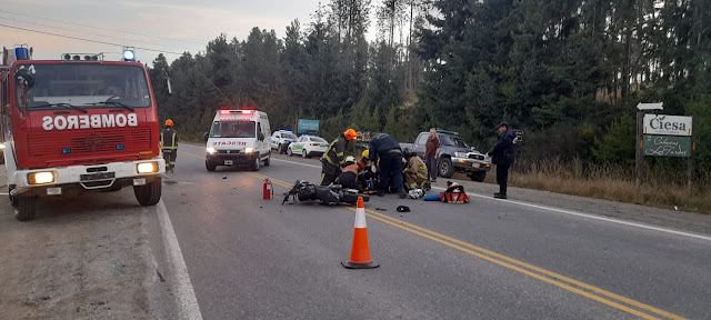 Chubut: Un joven debió ser traslado a Esquel luego de chocar con un automóvil en Las Golondrinas