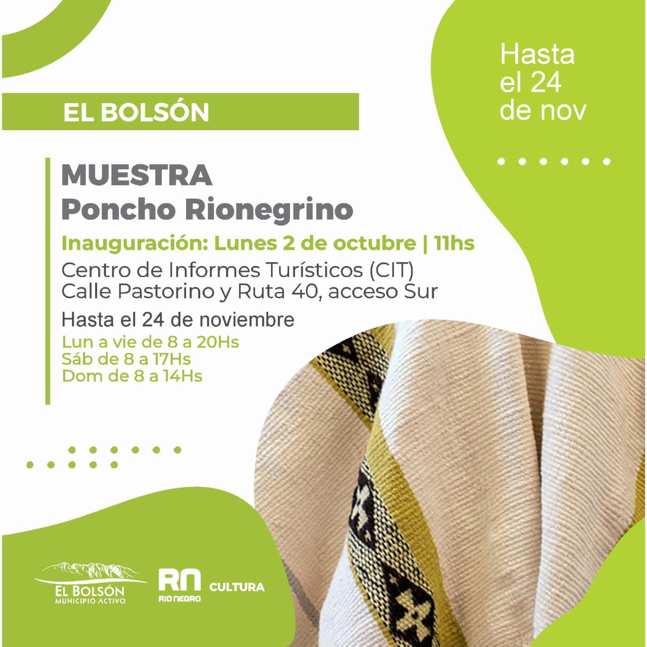 El Bolsón: Inaugura hoy la muestra del Poncho Rionegrino